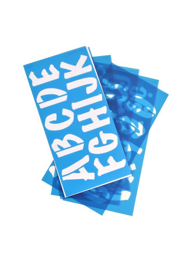 Westcott LetterCraft Stencil, Marker Font, 2-Inch Characters (SM2/15836),Multicolor - Image 1