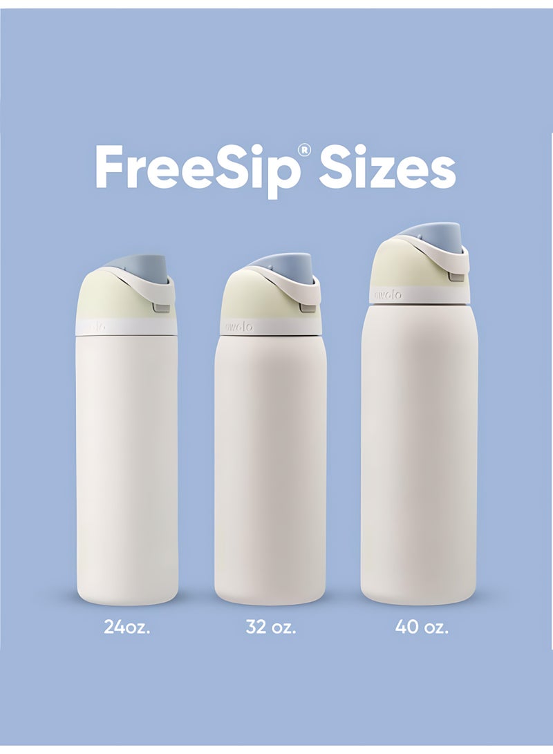 Owala Owala FreeSip Double Insulated Stainless Steel Sports Water Bottle | With Straw | BPA-Free | 1-Pack | 24 oz (Ice Breeze)  - Image 3