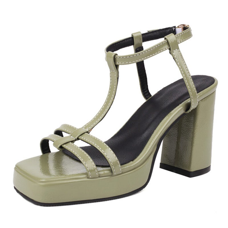 Supply Square Head Water Platform Thick Heel Sandals Large Size Women'S Shoes 2891 - Image 2
