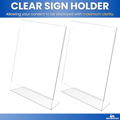 1InTheOffice Slanted Sign Holder 8.5 x 11"6 Pack" (Slanted Vertical) - Image 3