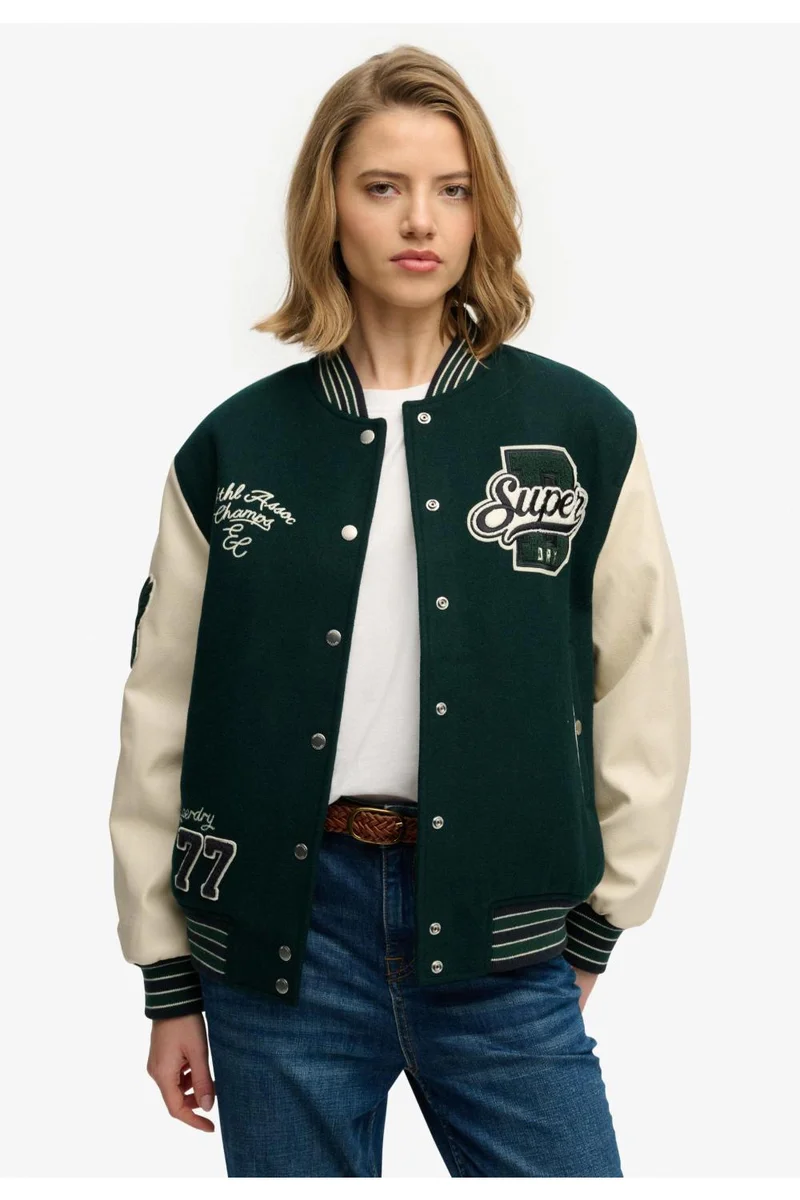 Superdry PATCHED VARSITY BOMBER JKT