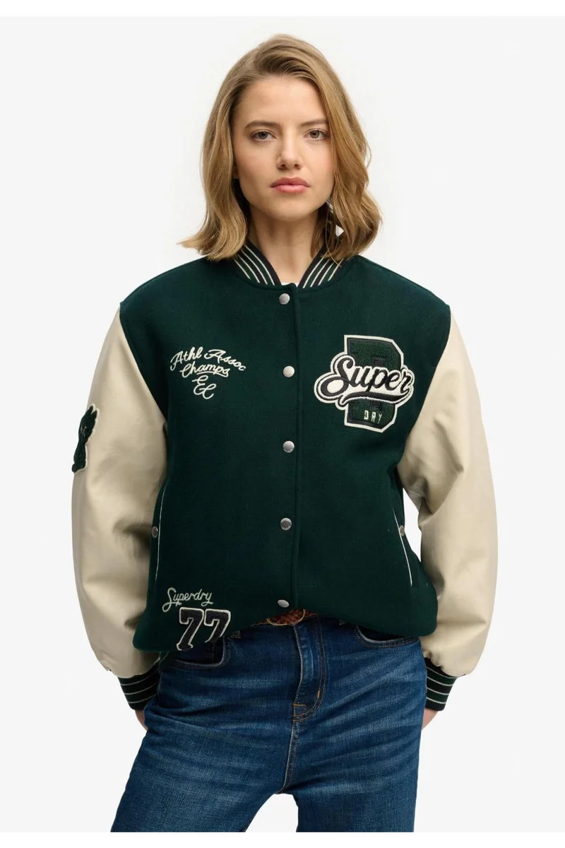 Superdry PATCHED VARSITY BOMBER JKT