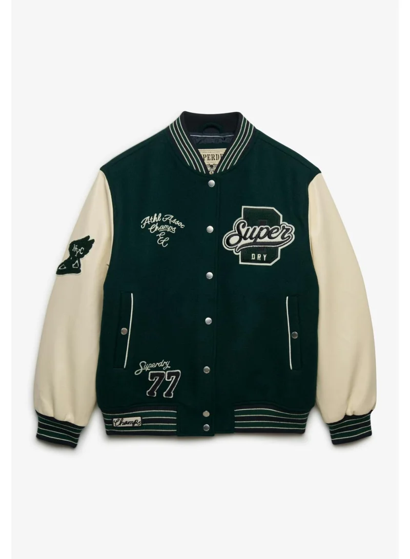 Superdry PATCHED VARSITY BOMBER JKT