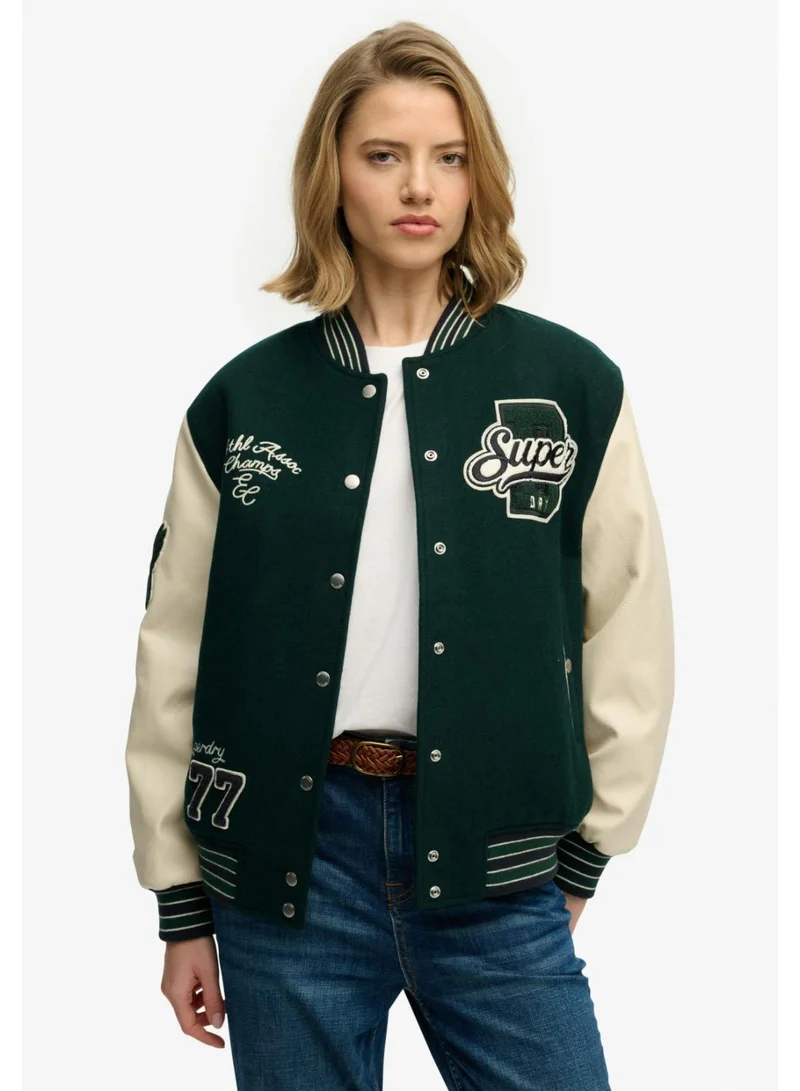 Superdry PATCHED VARSITY BOMBER JKT