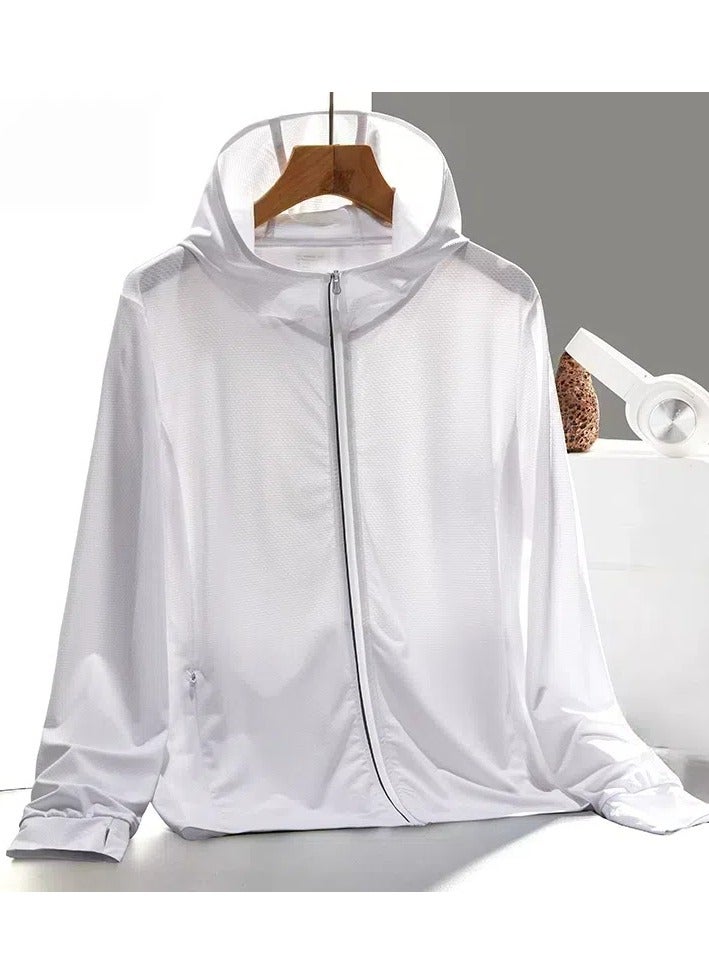 Loquat Sun Protection Jacket Ultra Light Thin Mesh Breathable Hoodie Clothing White