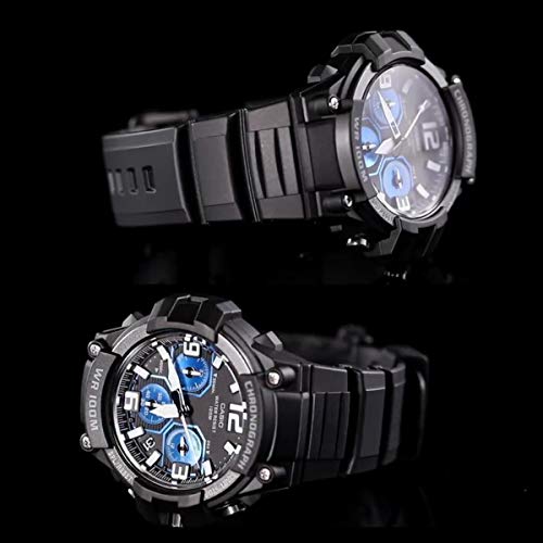 OliBoPo Waterproof Natural Resin Replacement Watch Band for Casio MCW-100H/W-S220/HDD-S100 (Matte Black) - Image 4