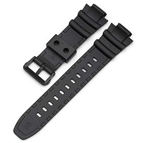 OliBoPo Waterproof Natural Resin Replacement Watch Band for Casio MCW-100H/W-S220/HDD-S100 (Matte Black) - Image 2