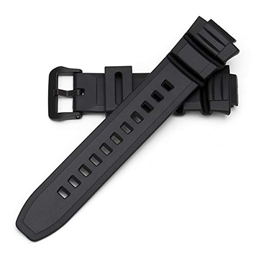 OliBoPo Waterproof Natural Resin Replacement Watch Band for Casio MCW-100H/W-S220/HDD-S100 (Matte Black) - Image 3