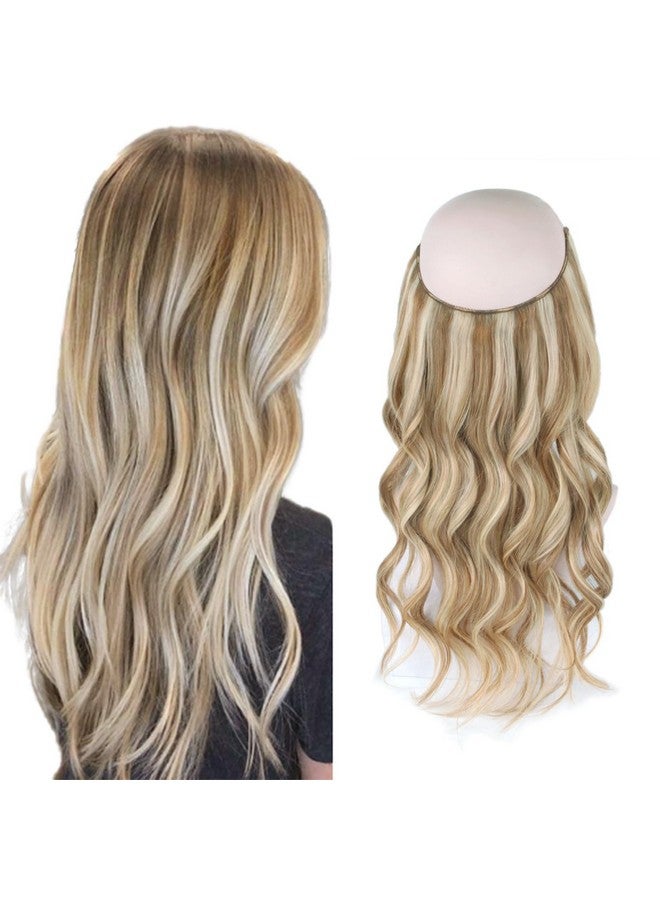 ساسينا وصلات شعر سلكية غير مرئية، شعر بشري حقيقي مع سلك شفاف، حجم قابل للتعديل، مشابك آمنة طبيعية مستقيمة، قطعة شعر سرية معجزة، تسليط الضوء على P860 18 بوصة 80 جرام - Image 1