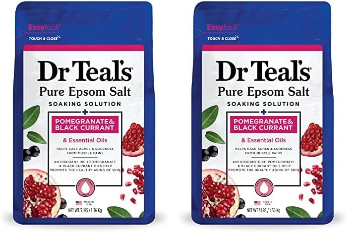 Dr Teal's Dr Teals Pure Epsom Salt Pomegranate  Black Currant 3 lbs Packaging May Vary Pack of 2 