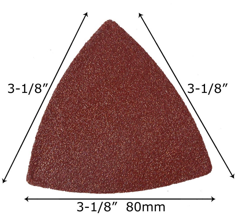 XXGO Triangular Oscillating Multi Tool Sanding Pads 3-1/8 Inch 80mm Assorted Grit 60/80/100/120/240 Grits Pack of 55 Pcs No.XG5501 - Image 2