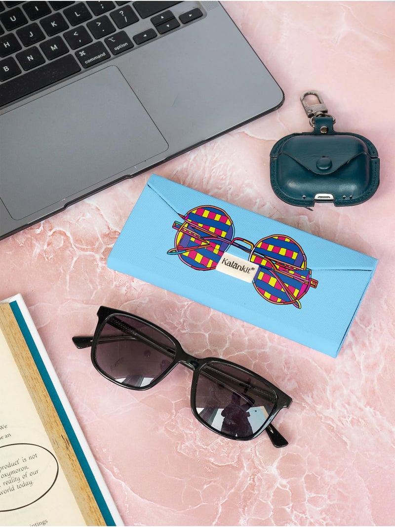 Kalankit Stylish Trifold Sunglass Organizer Case for Women | Vegan Leather Eyewear & Spectacle Box | Magnetic Closure Specs & Goggles Cover | Gift for Women - Image 5