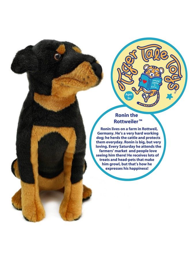 VIAHART Ronin The Rottweiler ; 14 Inch Stuffed Animal Plush ; By Tiger Tale Toys - Image 4