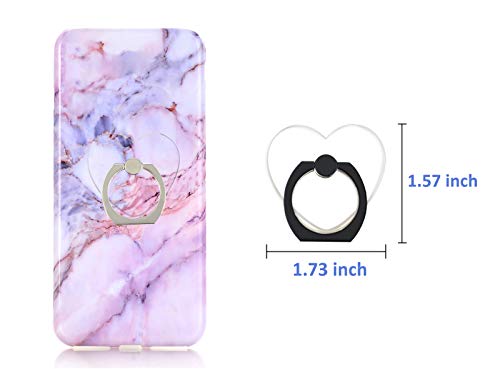 lenoup Transparent Heart Cell Phone Ring Holder Kickstand,360 Rotation Clear Heart Cell Phone Finger Ring Grip Stand for Phones,Pad - Image 5