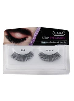 SARA Sara Strip 105 Black False Eyelashes – Natural Volume & Length for Everyday Wear, 1 Pair  - Image 1