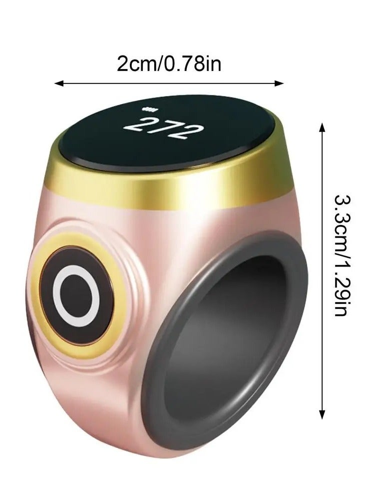 حلقة عد بشاشة OLED، تسبيح، تتميز بحلقة سيليكون قابلة للتعديل صديقة للبشرة، سهلة الاستخدام، بسيطة التشغيل، ومجهزة بمنفذ شحن من النوع C لوقت استعداد ممتد. - Image 1