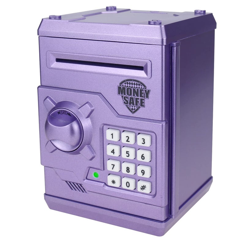 Yoego Kids Money Bank Electronic Piggy Banks Great Gift Toy for Kids Children Auto Scroll Paper Money Saving Box Password Coin BankPerfect Toy Gifts for Boys Girls Purple - Image 2
