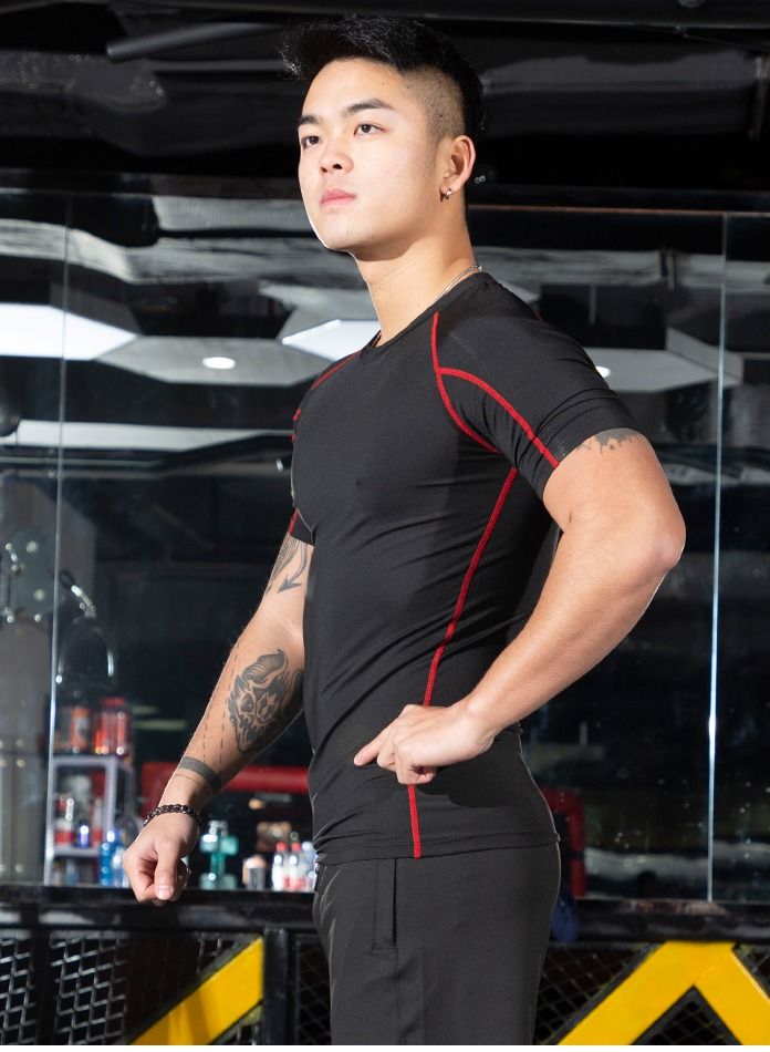 Loquat Men Quick Dry Breathable Sports T-Shirt Black  - Image 2