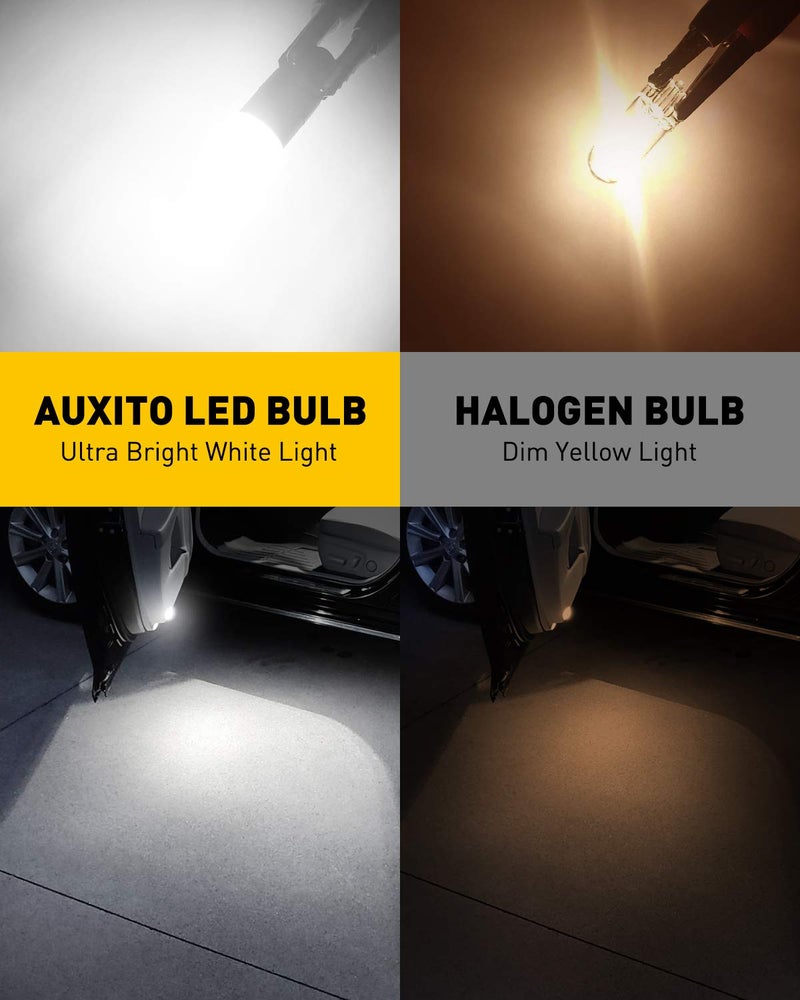 AUXITO 194 LED Bulbs White, Super Bright 1:1 Size, License Plate Light 168 2825 W5W T10 Error Free Car Bulbs for Dome Map Door Courtesy Side Marker Cornering Trunk Light (Pack of 2) - Image 5