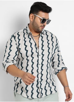Instafab Plus Instafab Plus Contrast Paint Lines Shirt  - Image 1