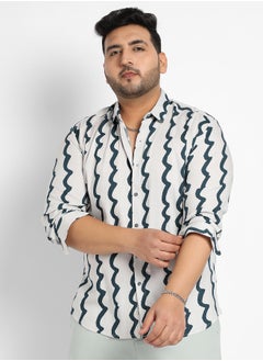 Instafab Plus Instafab Plus Contrast Paint Lines Shirt  - Image 2