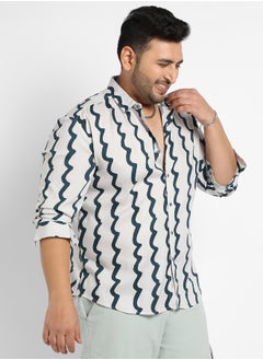 Instafab Plus Instafab Plus Contrast Paint Lines Shirt  - Image 3