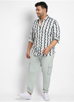 Instafab Plus Instafab Plus Contrast Paint Lines Shirt  - Image 5