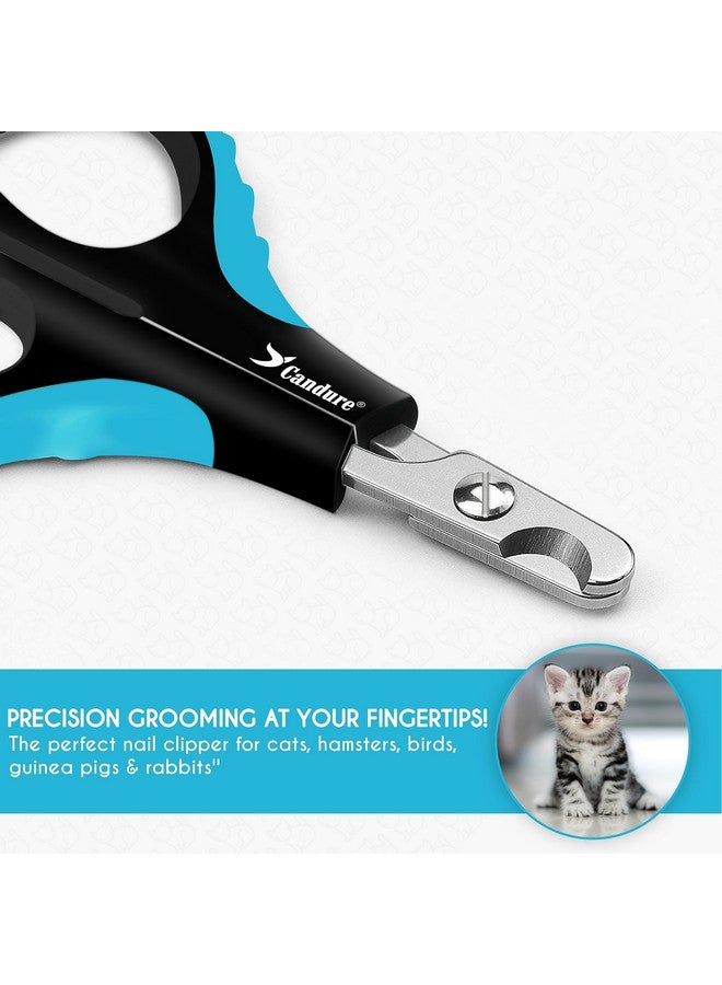 Candure Candure Cat Nail Clipper Stainless Steel Cat Claw Trimmers for Rabbits, Guinea Pigs, Birds, Puppies, Kittens and Small Animals Pet Nail Clipper for Professional and Home Use (Blue)  - Image 2
