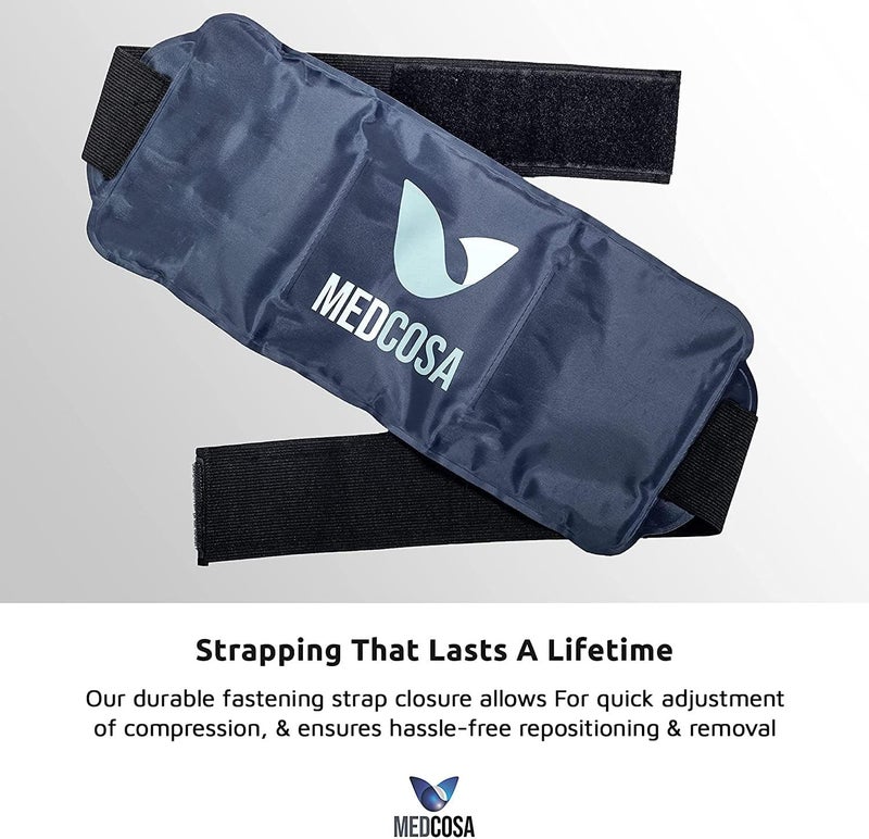 Medcosa حزمة الثلج الرياضية المرنة من ميدكوسا - أي ألم، أي وجع، نحن هنا لمساعدتك - لفائف باردة قابلة لإعادة الاستخدام مع أحزمة مرنة - مثالية لإصابات الرياضة وعلاج RICE - خدوش - Image 3