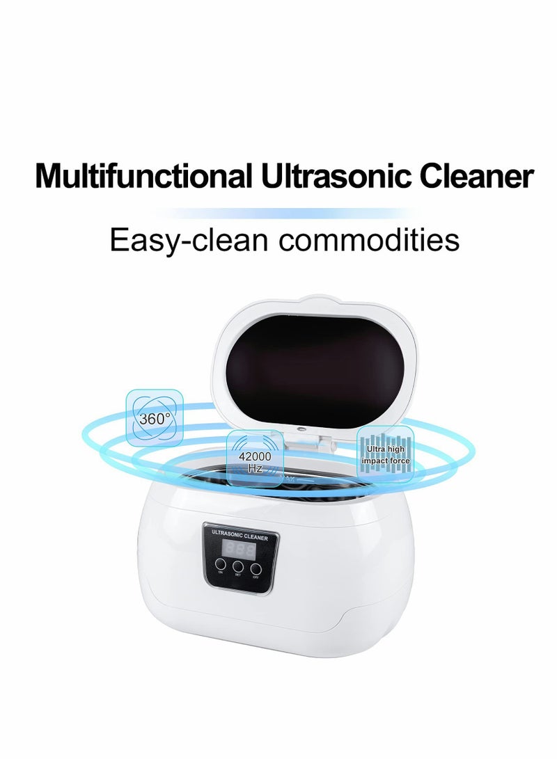 Ultrasonic Jewelry Cleaner Machine with Basket Stand - Portable Sonic Cleaner for Rings, Earrings, Necklaces, Glasses, Watches, Coins, and Dentures. Perfect for Deep Cleaning! - Image 2