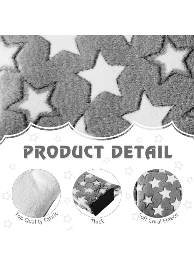 Haull 4 Pcs Waterproof Guinea Pig Bedding Winter Guinea Pig Plush Cage Liners Soft Dog Cat Bed Mat Reversible Cozy Animal Pee Pad Hamster Bed Mat Washable for Bunny (Black White Star,13 x 18.5 Inch) - Image 3