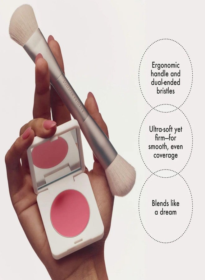 Summer Fridays Dewy Color Essentials Set - Blush Butter Balm Sweet Rosé (0.14 Oz), The Blush Brush (1 Count), Hydrating Cream Color + Seamless Blending for a Natural Flush - Image 3