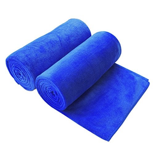 JML Microfiber Bath Towels Bathroom Towel Set 2 Pack 30 x 60  Extra Large Soft and Absorbent Quick Dry Use for Body Hair Wrap SPA Fitness Sport Yoga Dark Blue