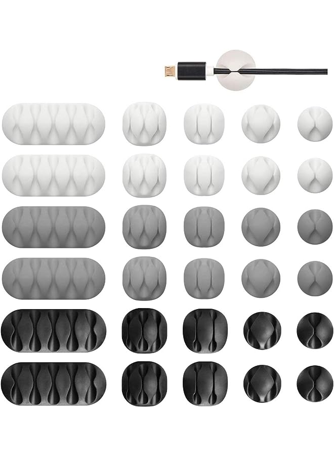 Baytion Cable Clips Holder 30 PCS, Silicone Desktop Clips Tools,USB Cable Organizer Wire Holder Multipurpose Cord Management Electronics Accessories for Home Storage & Desk & Office Wire Improvement - Image 1