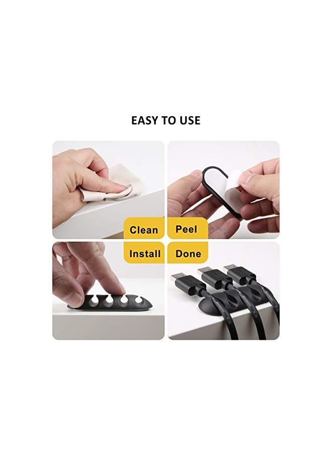 Baytion Cable Clips Holder 30 PCS, Silicone Desktop Clips Tools,USB Cable Organizer Wire Holder Multipurpose Cord Management Electronics Accessories for Home Storage & Desk & Office Wire Improvement - Image 4