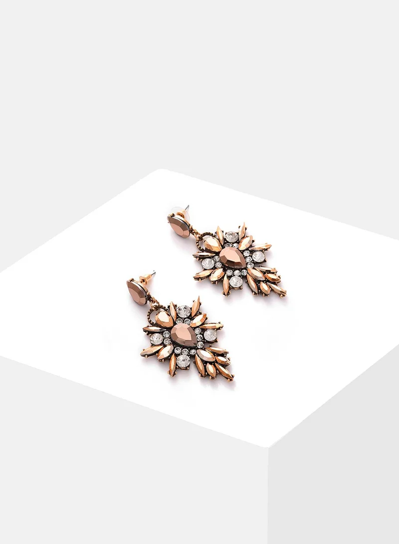 Sohi  Brown Contemporary Designer Stone Artificial Drop Earring Jewellery for Women | Best Price UAE