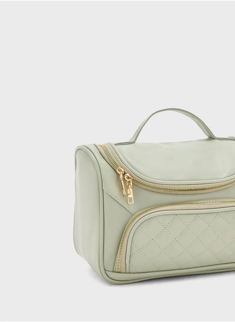 ELLA Quilted Panel Cosmetic Bag