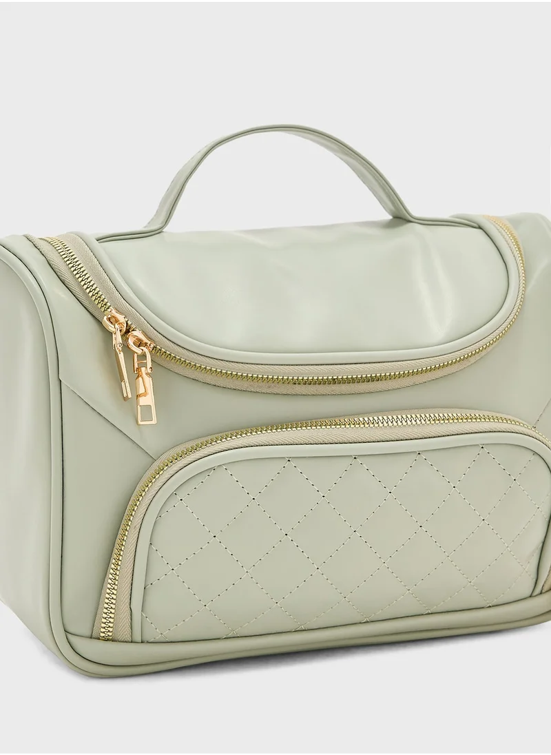 ELLA Quilted Panel Cosmetic Bag