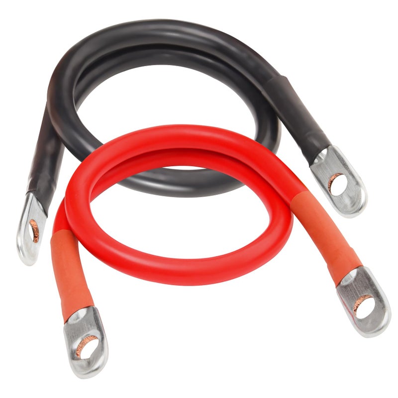 TOPDC 4 AWG Battery Cable 4AWG 12Inch Battery Inverter Cables Set All Copper Conductor Wire with 38 Ring Terminals 4 AWG x 12 Inches for Car Truck RV Solar - Image 3
