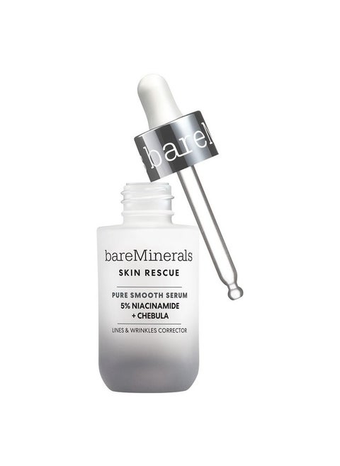 bareMinerals Skin Rescue Pure Smooth Face Serum, Formulated with 5% Niacinamide + Chebula, Smoothes Fine Lines + Wrinkles, Sensitive Skin Safe