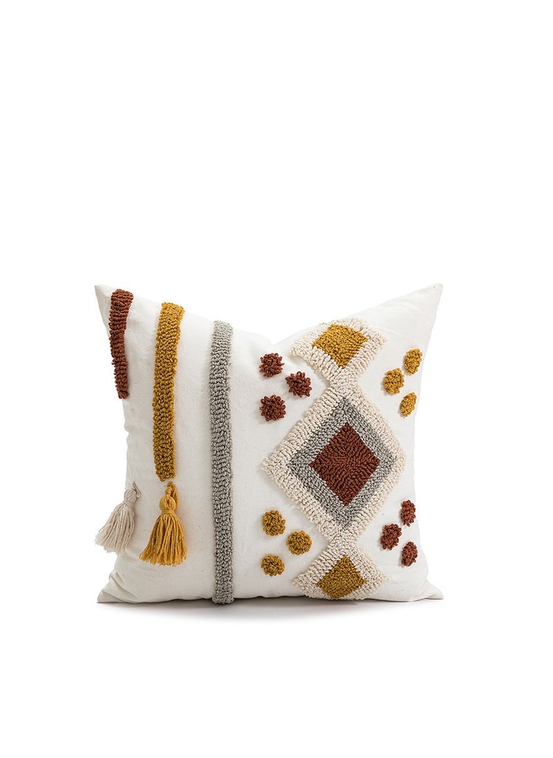 XiuWoo - New Design Boho Style Tufted Geometric Pattern Cushion Cover With Tassels Home Decor Super Soft Woven Tufted Pillow Cases 45*45cm - Image 1
