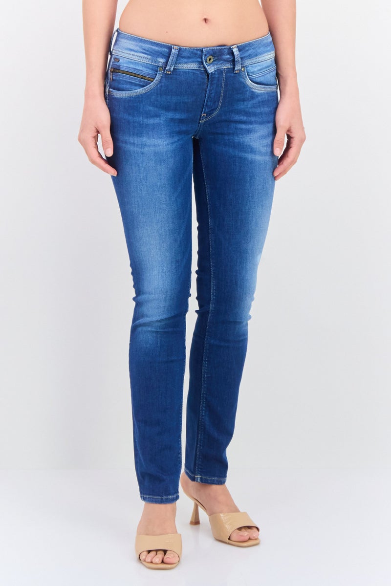 Pepe Jeans Women Slim Fit New Brooke Stretchable Jeans, Wash Blue - Image 1