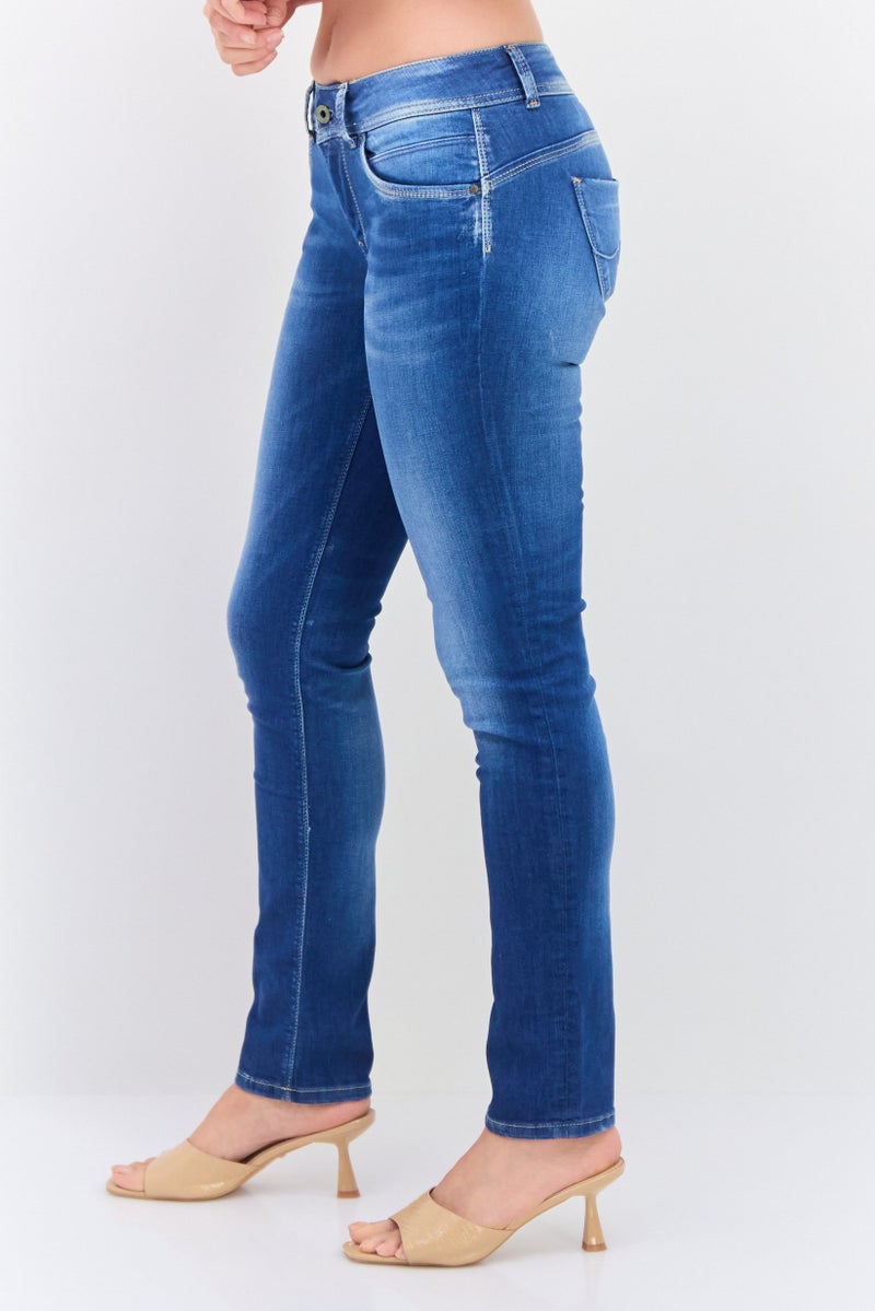 Pepe Jeans Women Slim Fit New Brooke Stretchable Jeans, Wash Blue - Image 2
