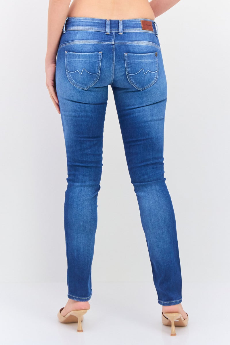 Pepe Jeans Women Slim Fit New Brooke Stretchable Jeans, Wash Blue - Image 3