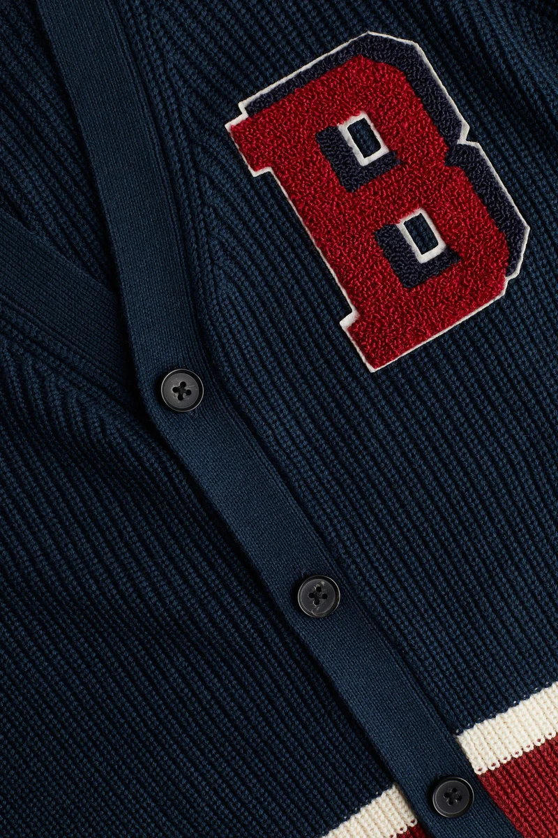 H&M AppliquÃ©d Rib-Knit Cardigan