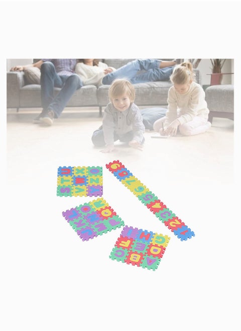 Foam Puzzle Mat, SYOSI Alphabet and Numbers Kids Foam Puzzle Play Mat, 36 Piece Set, Each Mat Measures 5X5CM Interlocking EVA Floor Tiles with Alphabet and Numbers