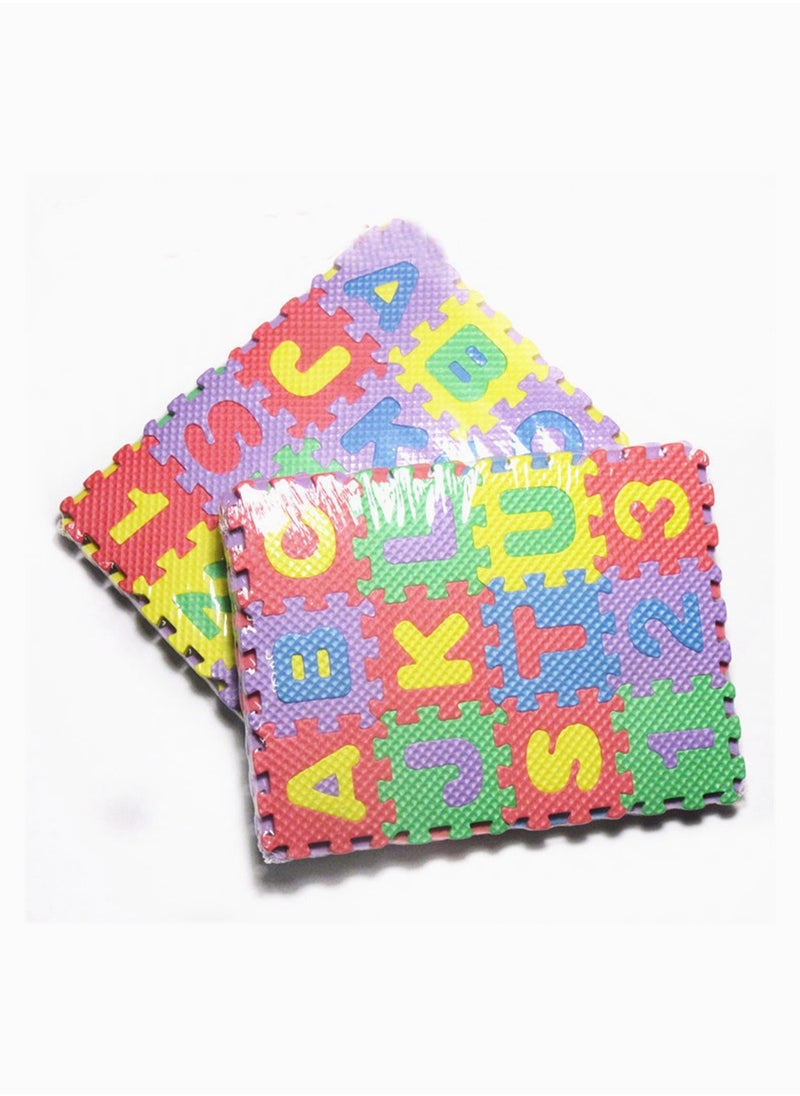 Foam Puzzle Mat, SYOSI Alphabet and Numbers Kids Foam Puzzle Play Mat, 36 Piece Set, Each Mat Measures 5X5CM Interlocking EVA Floor Tiles with Alphabet and Numbers