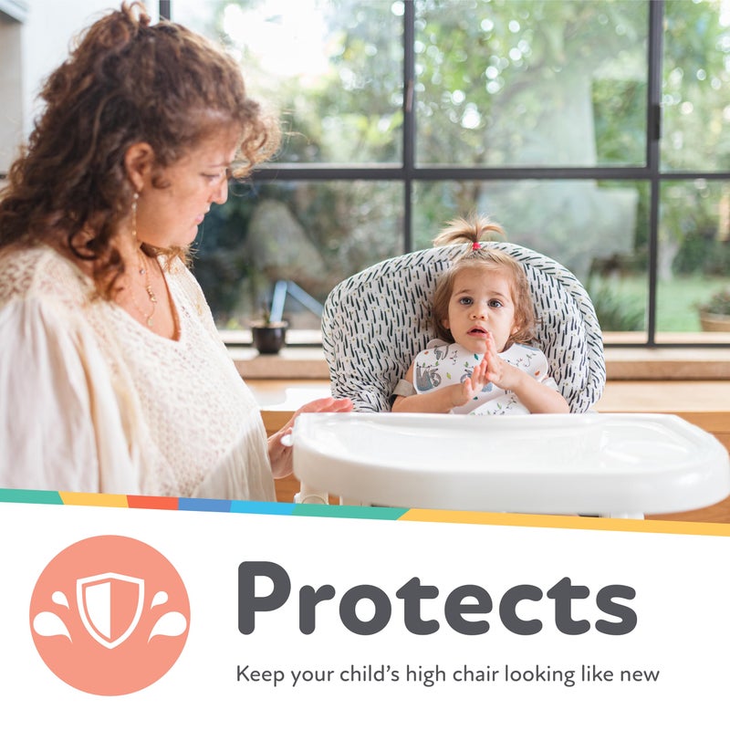 Nuby Baby High Chair Cover - Protects from Spills and Crumbs - Water Resistant for Easy Cleanup - Brush Strokes Print - Image 3