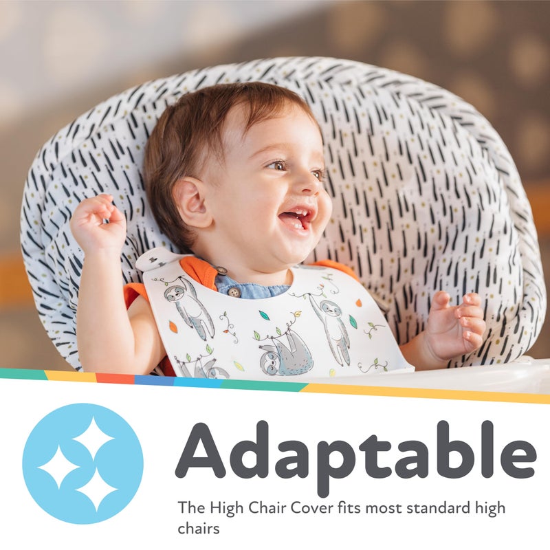 Nuby Baby High Chair Cover - Protects from Spills and Crumbs - Water Resistant for Easy Cleanup - Brush Strokes Print - Image 2