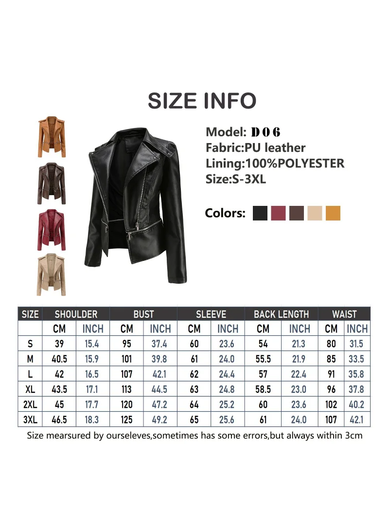 إسكدنيا Women's New Leather Jacket With Detachable Hem For Casual Wear Black